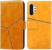 Voor Samsung Galaxy Note10 + geometrische stiksels Horizontale flip TPU + PU lederen tas met houder & kaartsleuven en portemonnee (geel)