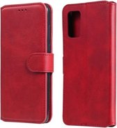 Voor Samsung Galaxy A02s (EU-versie) Klassieke kalfsstructuur PU + TPU horizontale flip lederen tas met houder & kaartsleuven en portemonnee (rood)
