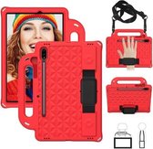 Voor Galaxy Tab S7 T870 / T875 Diamond Series EVA Anti-Fall schokbestendige hoes Beschermhoes met houder en riem (rood)