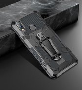 Voor Geschikt voor Xiaomi Redmi Note 7 Machine Armor Warrior schokbestendige pc + TPU beschermhoes (spacegrijs)