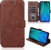 Voor Xiaomi Redmi Note 8 Pro Kalf Textuur Magnetische Gesp Horizontale Flip Lederen Case met Houder & Kaartsleuven & Portemonnee & Fotolijst (Koffie)