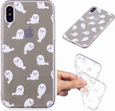 Geschilderde TPU-beschermhoes voor Galaxy S10 (White Sea Lion-patroon)