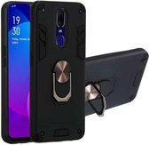 Voor OPPO F11 & A9 2 in 1 Armor Series PC + TPU beschermhoes met ringhouder (zwart)