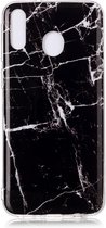 Voor Galaxy M20 gekleurd tekenpatroon IMD-afwerking Soft TPU beschermhoes (zwart)