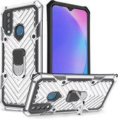 Voor Vivo Y17 Cool Armor PC + TPU schokbestendig hoesje met 360 graden rotatie ringhouder (zilver)