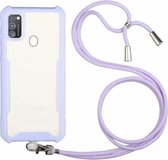 Voor vivo Y50 / Y30 acryl + kleur TPU schokbestendig hoesje met nekkoord (paars)