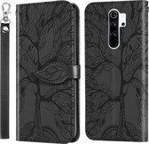 Voor Xiaomi Poco M2 Life of Tree Embossing Pattern Horizontale flip lederen tas met houder & kaartsleuf & portemonnee & fotolijst & lanyard (zwart)