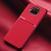 Voor Xiaomi Mi 10T Lite 5G Classic Tilt Strip Grain Magnetisch Schokbestendig PC + TPU-hoesje (rood)