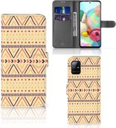 Wallet Book Case Samsung Galaxy A71 GSM Hoesje Aztec Yellow
