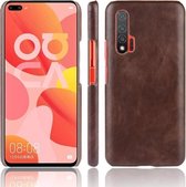 Voor Huawei Nova 6 5G schokbestendige Litchi-textuur pc + PU-hoes (bruin)