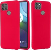 Voor Motorola Moto G9 Power Pure Color Vloeibare siliconen schokbestendige hoes met volledige dekking (rood)