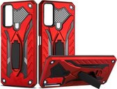 Voor vivo Y20 schokbestendige TPU + pc-beschermhoes met houder (rood)