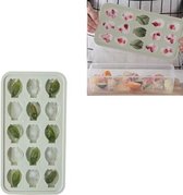 Leuke DIY Creative Banana Homemade Ice Tray Ice Cube Mold met deksel (groen)