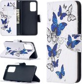 Voor Samsung Galaxy A52 5G Gekleurde Tekening Patroon Horizontale Flip Leren Case met Houder & Kaartsleuven & Portemonnee (Butterfly Swarm)