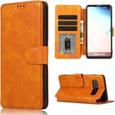 Voor Samsung Galaxy S10 Plus Kalfs Textuur Magnetische Gesp Horizontale Flip Leren Case met Houder & Kaartsleuven & Portemonnee & Fotolijst (Kaki)