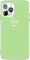 Voor iPhone 11 Pro Max Three Dots Love-heart Pattern Colorful Frosted TPU telefoon beschermhoes (groen)