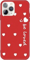 Voor iPhone 11 Pro Max Lachend Gezicht Meerdere Love-Hearts Patroon Kleurrijke Frosted TPU Telefoon Beschermhoes (Rood)