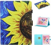 Voor iPad Air 2 Gekleurde Tekening Stiksels Horizontale Flip Leren Case met Houder & Kaartsleuven & Slaap / Wekfunctie & Antislipstrip (Zonnebloem)