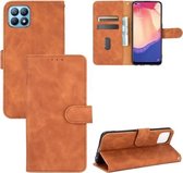 Voor OPPO Reno4 SE Effen Kleur Huidgevoel Magnetische Gesp Horizontale Flip Kalf Textuur PU Lederen Case met Houder & Kaartsleuven & Portemonnee (Bruin)