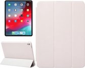 Horizontale flip-case in effen kleur voor iPad Pro 11 inch (2018), met drie-uitklapbare houder en wek- / slaapfunctie (wit)