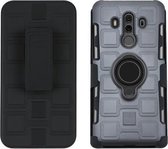 Voor Huawei Mate 10 Pro 3 In 1 Cube PC + TPU beschermhoes met 360 graden draaien zwarte ringhouder (grijs)