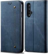Voor Huawei Honor 20 Denim Texture Casual Style Horizontale Flip Leather Case met houder & kaartsleuven & portemonnee (blauw)