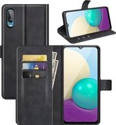 Voor Samsung Galaxy A02 Retro Kalfspatroon Gesp Horizontale Flip Leren Case met Houder & Kaartsleuven & Portemonnee (Zwart)