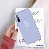Voor Galaxy Note10 Love Heart You Pattern Frosted TPU beschermhoes (lichtpaars)