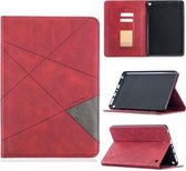 Voor Amazon Kindle Fire HD8 (2020) Rhombus Texture Horizontale Flip Magnetische Leren Case met Houder & Kaartsleuven (Rood)