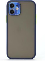 Volledige dekking TPU + pc-beschermhoes met metalen lensafdekking voor iPhone 12 mini (blauwgroen zwart)