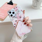 Splicing Flower Acht tekens patroon TPU beschermhoes met kettingriem voor iPhone 11 (roze)