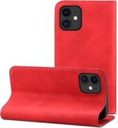 PU + TPU horizontale flip lederen hoes met houder en kaartsleuven en portemonnee voor iPhone 12/12 Pro (rood)