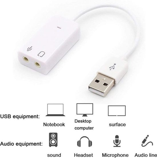 Carte son externe virtuelle 7.1 3D USB 2.0 adaptateur Audio Jack 3.5mm carte  son... | bol