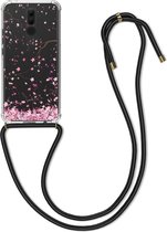 kwmobile telefoonhoesje voor Huawei Mate 20 Lite - Hoesje met koord in poederroze / donkerbruin / transparant - Back cover voor smartphone