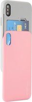 GOOSPERY voor iPhone X / XS TPU + PC Sky Slide Bumper beschermende achterkant van de behuizing met kaartsleuven (roze)