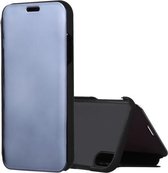 Galvaniserende spiegel horizontale flip lederen tas voor iPhone XS Max, met houder (zwart)