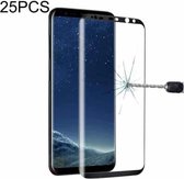 25 stuks voor Galaxy S8 Plus volledig scherm randlijm gehard glas schermbeschermer (zwart)