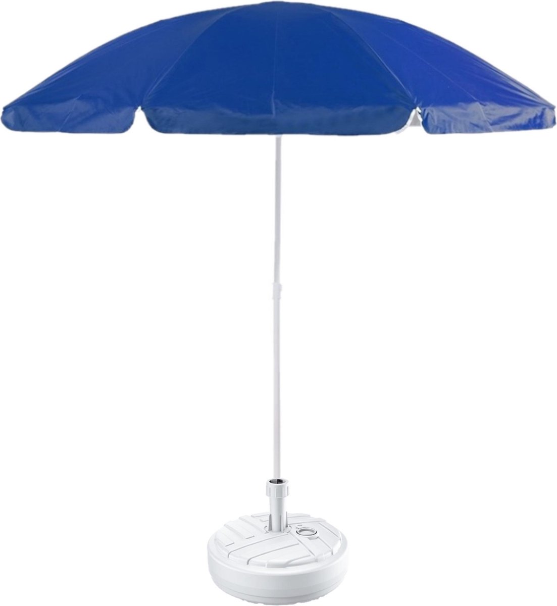 visie Bijdrager heel fijn Blauw lichtgewicht strand/tuin basic parasol van nylon 200 cm + vulbare  parasolvoet... | bol.com