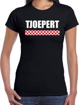 Tjoepert met vlag Brabant t-shirt zwart dames - Brabants dialect cadeau shirt XS