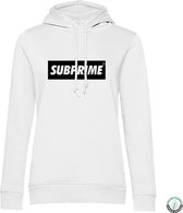 Subprime - Dames Hoodies Hoodie Block White - Wit - Maat L