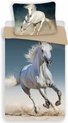 foto van Animal Pictures wit paard- Dekbedovertrek - Eenpersoons - 140 x 200 cm - Multi