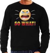 Funny emoticon sweater So What zwart heren L (52)