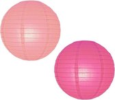 Lampionnen pakket roze en lichtroze 10x