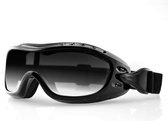 Bobster Night Hawk - Zwarte Motorbril - Motorbril Heren - Sportbrillen Heren - Glaskleur Smoke