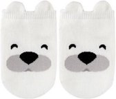 Babysokjes Hondje Wit | Baby Maat 0-3 maanden | Anti-Slip | 100% Katoen