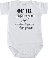 Baby Rompertje tekst Superman papa! korte mouw wit maat 50-56 cadeau eerste vaderdag unisex jongen meisje met bekendmaking zwangerschap aanstaande
