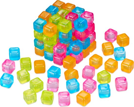 les Vrijwel onderdelen Relaxdays herbruikbare ijsblokjes - 100 - gekleurd - ijsklontjes - van  plastic - vierkant | bol.com