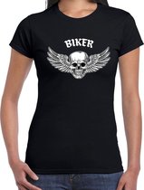 Biker motor t-shirt zwart voor dames - motorrijder /  fashion shirt - outfit XL