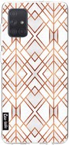 Casetastic Samsung Galaxy A71 (2020) Hoesje - Softcover Hoesje met Design - Copper Geo Print