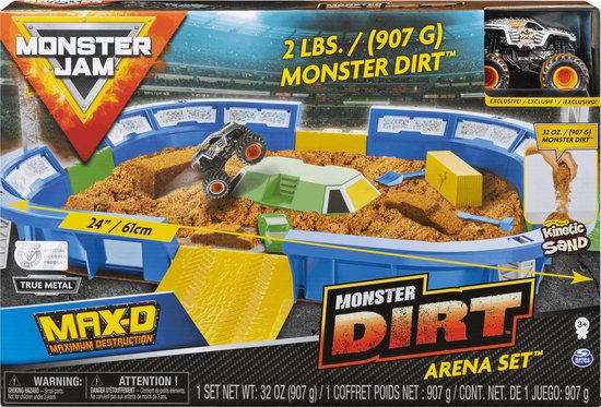 Monster Jams Kinetic Sand Construction Set, Jam Dirt Arena Set